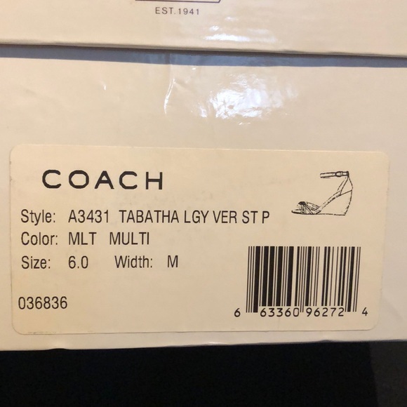 Coach Tabatha multicolored strap sandal π sz 6 - Picture 12 of 12